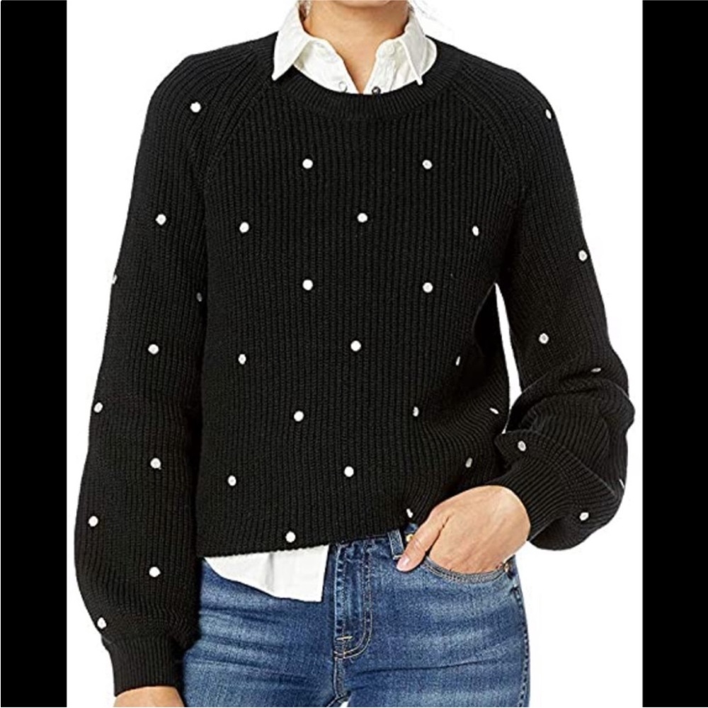 Lucky Brand; Polka Dot Pullover, black